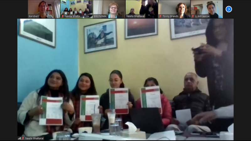 Certificate ISP training Nepal Nepal Shruti receiving certificates